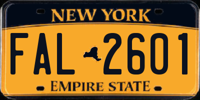 NY license plate FAL2601