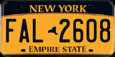 NY license plate FAL2608