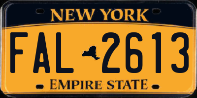 NY license plate FAL2613