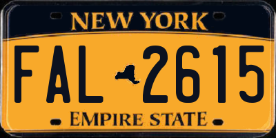 NY license plate FAL2615