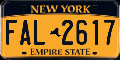 NY license plate FAL2617