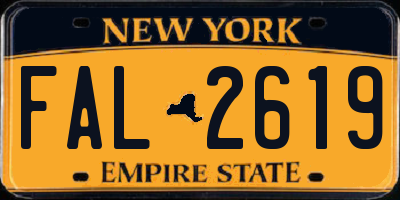 NY license plate FAL2619