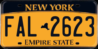 NY license plate FAL2623