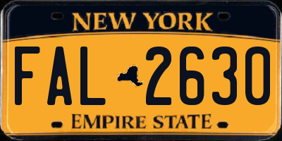 NY license plate FAL2630