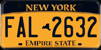 NY license plate FAL2632