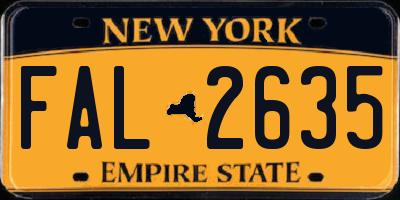 NY license plate FAL2635