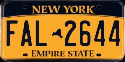 NY license plate FAL2644