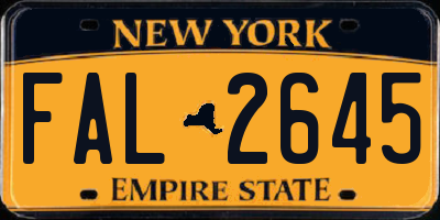 NY license plate FAL2645