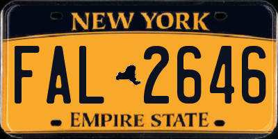 NY license plate FAL2646