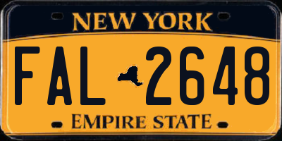 NY license plate FAL2648