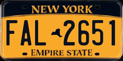 NY license plate FAL2651