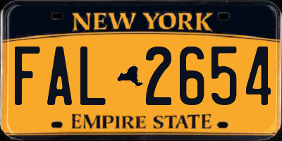 NY license plate FAL2654