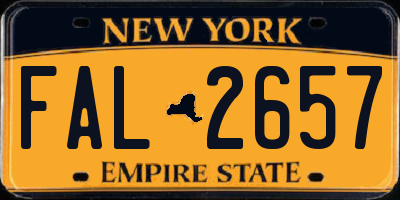 NY license plate FAL2657