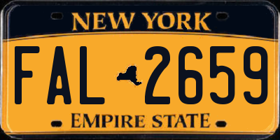 NY license plate FAL2659