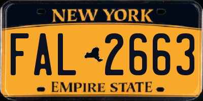 NY license plate FAL2663