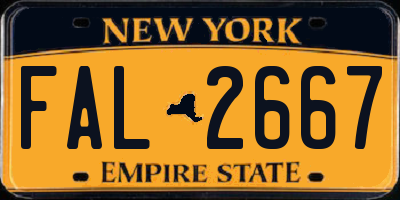 NY license plate FAL2667