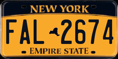 NY license plate FAL2674