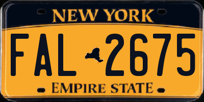 NY license plate FAL2675