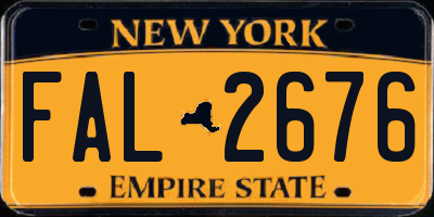 NY license plate FAL2676