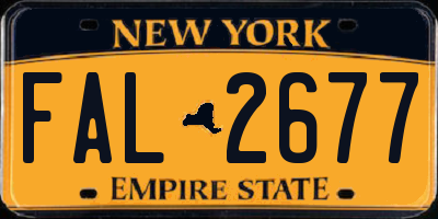 NY license plate FAL2677