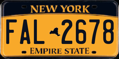 NY license plate FAL2678