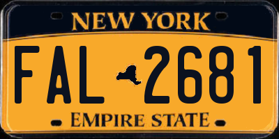 NY license plate FAL2681