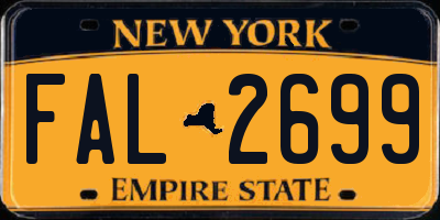 NY license plate FAL2699