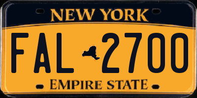 NY license plate FAL2700