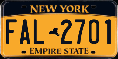 NY license plate FAL2701