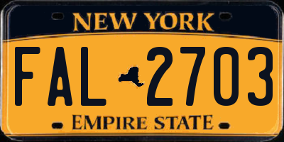 NY license plate FAL2703