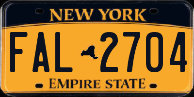 NY license plate FAL2704