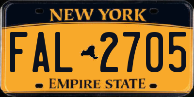 NY license plate FAL2705