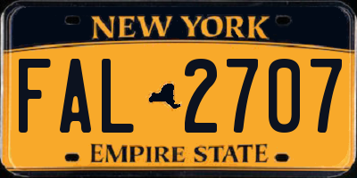 NY license plate FAL2707