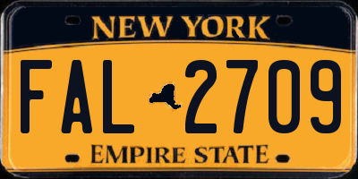 NY license plate FAL2709