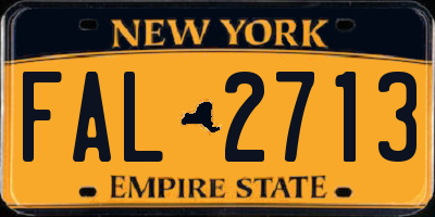 NY license plate FAL2713