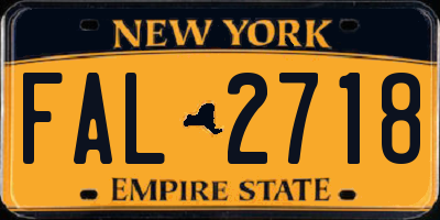 NY license plate FAL2718