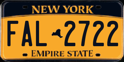 NY license plate FAL2722