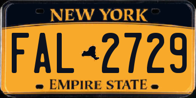 NY license plate FAL2729