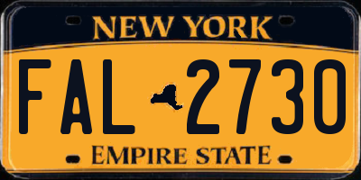 NY license plate FAL2730