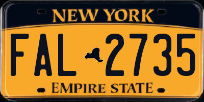 NY license plate FAL2735