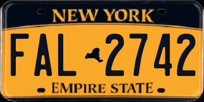 NY license plate FAL2742