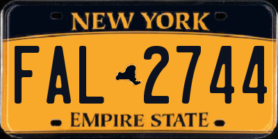 NY license plate FAL2744