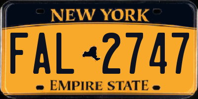 NY license plate FAL2747