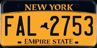 NY license plate FAL2753