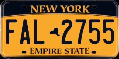 NY license plate FAL2755