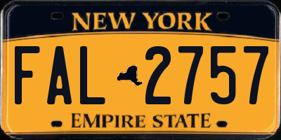 NY license plate FAL2757