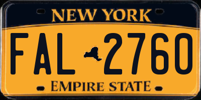 NY license plate FAL2760