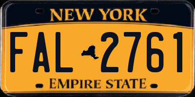 NY license plate FAL2761