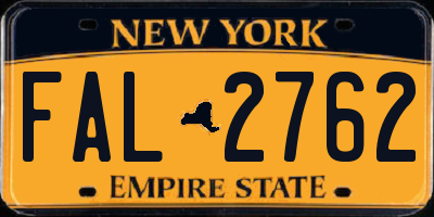 NY license plate FAL2762