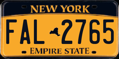 NY license plate FAL2765